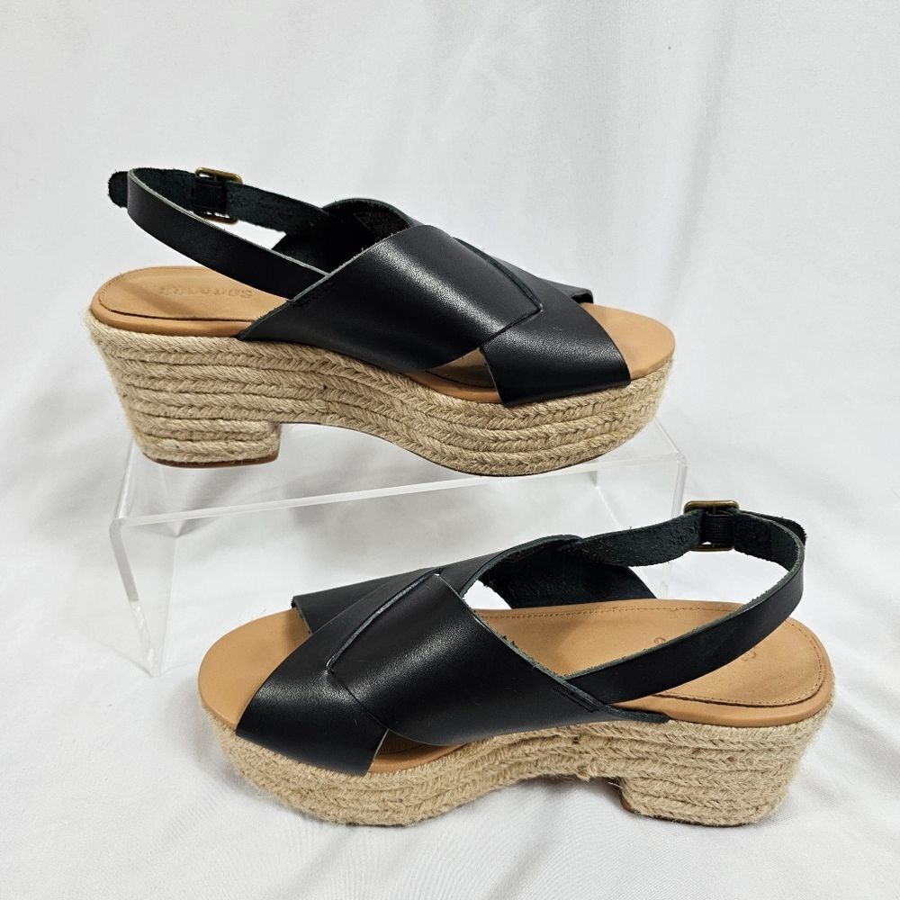 Soludos Amalfi Platform Heel in Black - Size 7